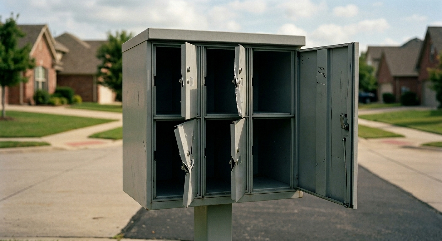 Photo of mailbox theft Photo of mailbox theft